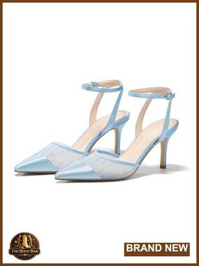 Closed Toe High Heels Ankle Strap Pointed Toe Dress Shoes Stiletto Pumps